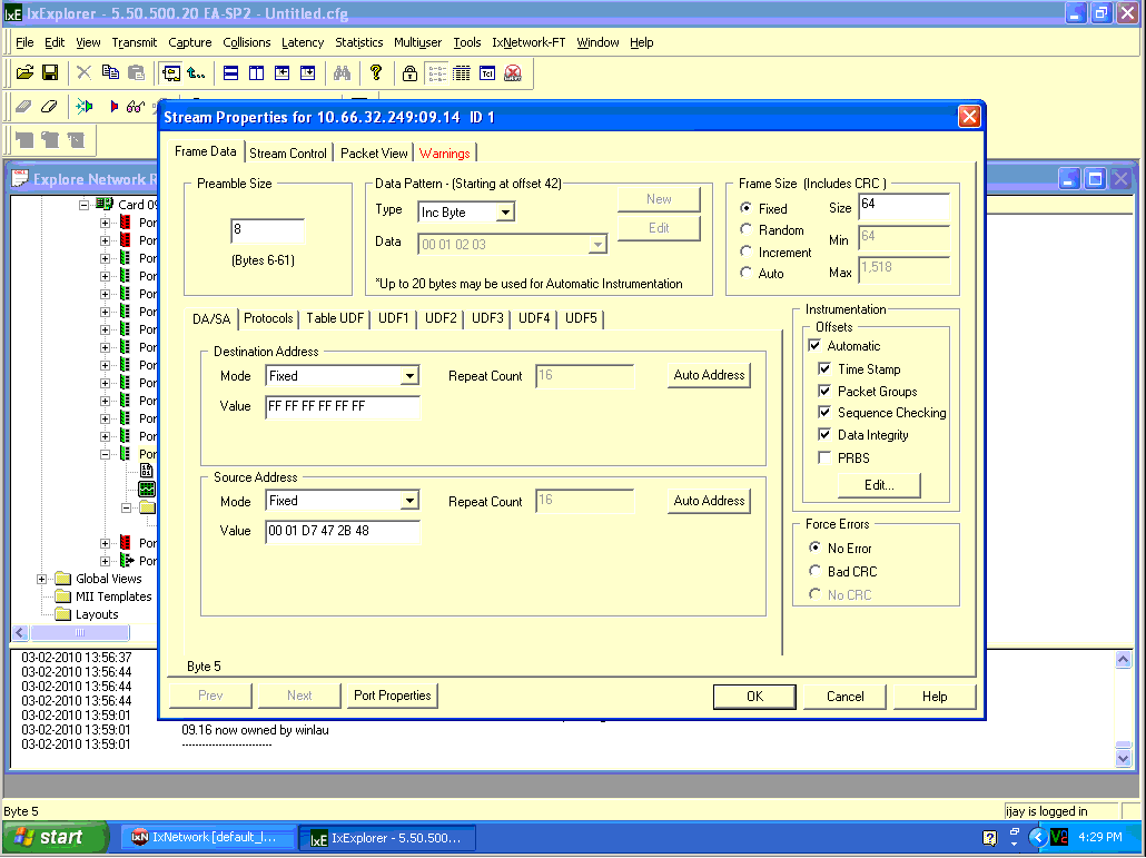IXIA-03 - edit ethernet header
