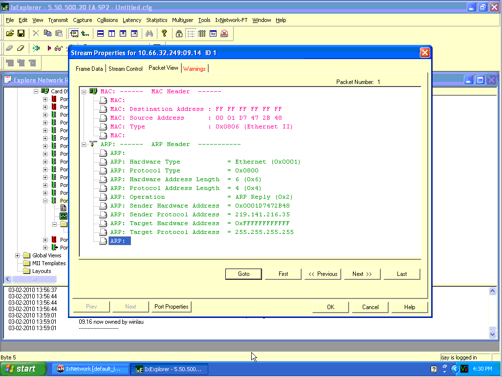 IXIA-06 - packet view
